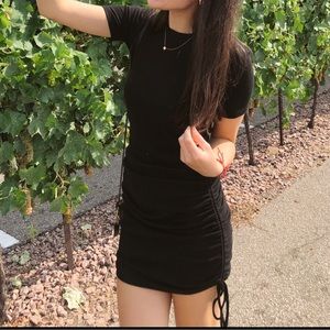 Zara size small black dress with scrunched sides